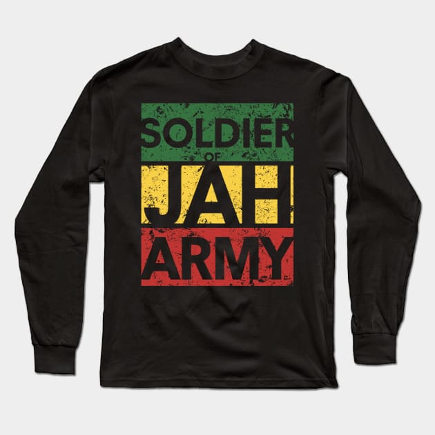 Soldier of Jah Army Long Sleeve T-Shirt by LionTuff79